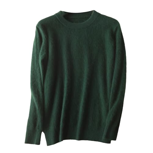 Men's Cashmere Knit Pullover Sweater Solid Color O-Neck Warm Thick Knitwear Loose Fit Large Size Jumper Winter