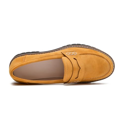 Image of Womens Loafers Shoes Platform Chunky Penny Loafer Lug Sole Comfortable Slip On Work Office Business Casual Dress Shoes, US Size 5-11.5
