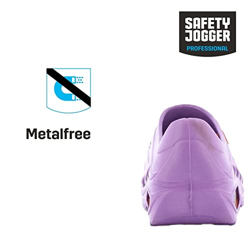Oxypas Safety Jogger Arbeitsschuhe Damen - Antistatische und rutschfeste Sicherheitsschuhe Herren, Leichter Clog für Medizin, Pflege und Gastro, Antibakteriell, Lila, EU 39/40