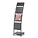 Metalowa Podłoga Magazyn Rack 3 Warstwy Ulotki Dozownik Kazeczka Rack Wielofunkcyjny Display Stand Black
