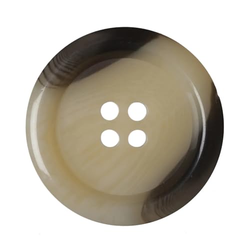 Confezione da 6 bottoni rotondi in finto corno di plastica