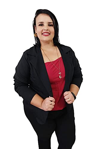 Blazer Feminino com elastano veste bem Plus Size blazer MAX (G1=48)