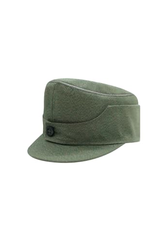 Casquette de police Gebirgsjager Bergmütze vert chiné à un bouton