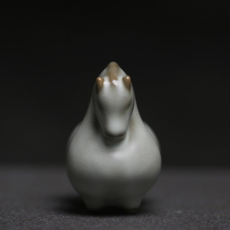 Estatua hecha a mano para mascotas, té creativo, estatua hecha a mano, forma de caballo, té de cerámica chino, té para mascotas, juego de té de animales, decoración de mesa de té, accesorios