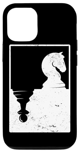 iPhone 15 ヴィンテージシャドウポーンと騎士チェスグッズ スマホケース