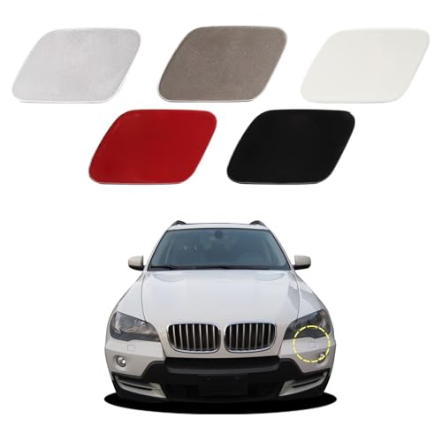 Goholy Car Front Bumper Headlight Washer Cover Compatible with BMW X5 E70 2007-2012 Headlight Washer Nozzles Cover 51657199141 51657199142 Water Spray Cover Sliver Left Driver Side
