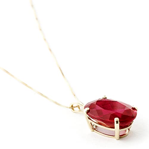 Galaxy Gold Gg 7.7 Ct 14K 24" Solid Gold Necklace Oval-Shaped Ruby Pendant #TOP2
