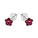 butterfly Filles Boucles D'oreilles Femme Vrai Argent Pourpre Vrais Swarovski Elements Fleur Emballage Cadeau de Communion