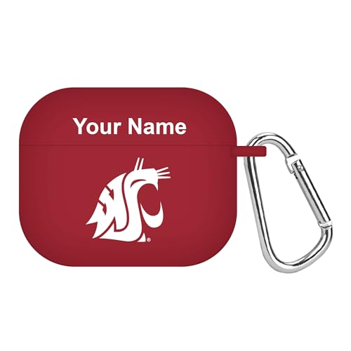 Washington State Cougars Custom Name HD Case Cover Compatible with Apple AirPods Gen 3 (Crimson)