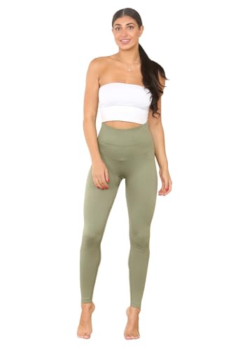Leggings côtelés haut de gamme sans couture couleur sauge 36-38