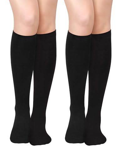 Sarfel Black Knee High Socks for Women Black Long Socks for Women Knee Highs for Womens Dark Fairy Accessories Halloween Sock