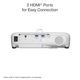 Epson EX3290 3-Chip 3LCD WXGA Projector, 4,000 Lumens High Colour Brightness, 4,000 Lumens White Brightness, 2X HDMI, Built-in Speaker