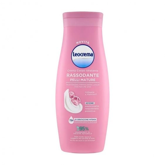 Leocrema, Crema Corpo Rassodante per Pelli Mature o Molto Secche, Formula con Collagene e Vitamina E, Azione Elasticizzante ed Equilibrante per una Pelle Tonica, Idratazione fino a 72 ore, 400ml