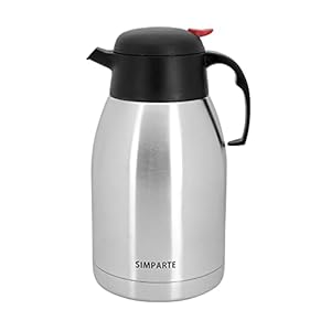 SIMPARTE Thermosteel Carafe Flask Tea/Coffee Pot,Stackable, Stainless Steel Hot or Cold Water, Multipurpose, Thermos 1500 ML (1.5Litres) Silver Flask