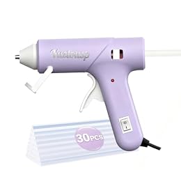 Hot Glue Gun Kit with 30 clear Glue Sticks Melt Glue Gun, Fast Preheating Low Temp Small Hot Melt Gun Set Arts Craft School DIY Arts Class Projects Home Quick Repairs Purple