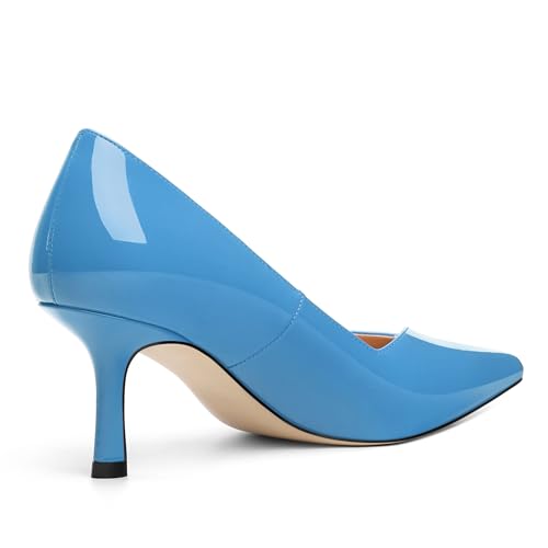 Image of Women Pointed Closed Toe 2.5 Inch Kitten Heel Slip On Pumps