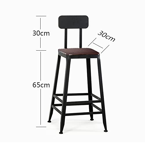 Tabourets de bar industriels stables avec dossier chaises de comptoir 65cm assemblage facile - 4