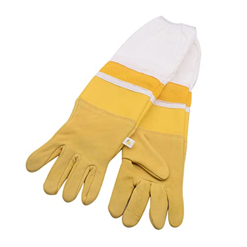 SBVSDB 1 par de guantes de apicultor transpirables - Guantes de apicultor con mangas largas de lona | Diseño con mangas largas que evitan lesiones en las manos - Guantes profesionales de apicultor Cover