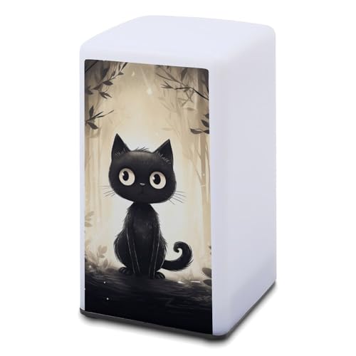 Lampe de bureau chat noir à intensité variable petite lampe à piles