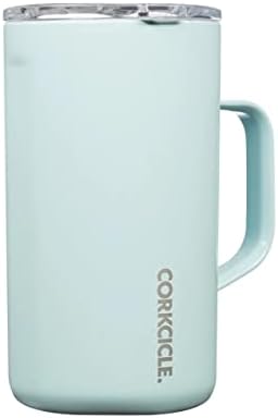 Corkcicle Triple Insulated Coffee Mug with Lid, Stainless Steel Camping Tumbler with Handle, Hot for 3+ Hours, BPA Free, Gloss Powder Blue, 22 oz