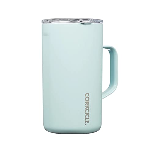 Corkcicle Triple Insulated Coffee Mug With Lid, Stainless Steel Camping Tumbler With Handle, Hot For 3+ Hours, Bpa Free, Gloss Powder Blue, 22 Oz #TOP27