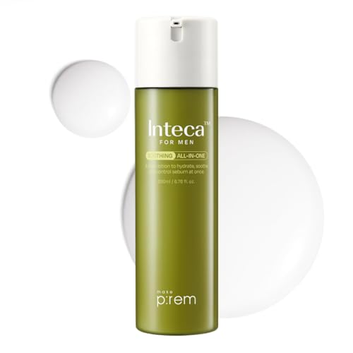 MAKE P:REM INTECA Soothing All in One Lotion for Men, After Shave Cream for Acne-Prone Skin, All Skin Types, Korean Skin Care, 6.76 fl. oz, 200ml