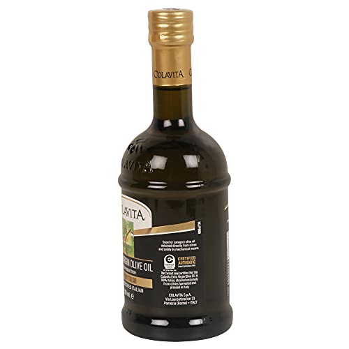 Image of Colavita Extra Virgin Olive Oil (500ml) | Cold Pressed Oil from Italian grown Olives | Premium Olive Oil for Cooking, Dips and Marinades | Timeless Bottle Pack