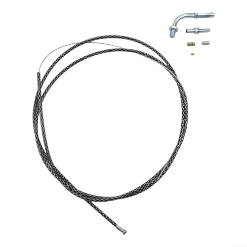 Verstellbarer Zugzug Gaszug für Motorräder 220 cm lang mit 90 Grad Winkel Design Reaktionsschnelle und zuverlässige Gassteuerung (schwarz)