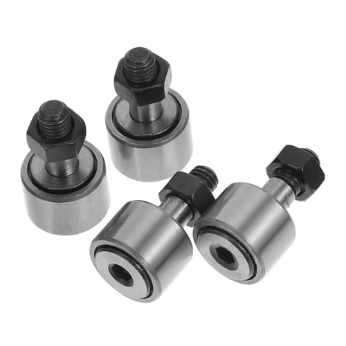VILLFUL 4pcs Roller Bearing Track Cam Rail Part 3D Printers Accessory Roller Bolt Type Bearings Runner Bearings Bolt-Type Bearings Machine Supply 3D Printers Part Steel Silver