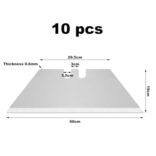 Trapezklingen,Teppichmesser Klingen,Trapezklingen Messer,Messer Klingen,Klingen,Ersatzklingen,Scharf,SK5-Stahl,0.6 mm Klingenstärke,10 Stück