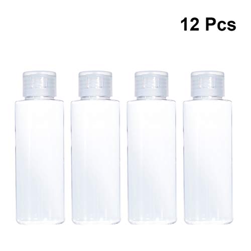 Beaupretty 12 peças de plástico transparente vazio tampa frasco frasco frasco recipiente para emulsã
