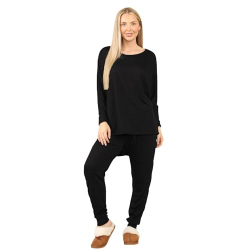 Survêtement femme haut chauve-souris et legging décontracté stretch 2 pièces