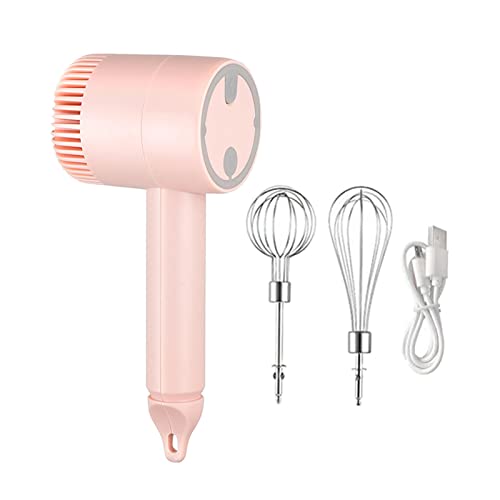 MagiDeal Handheld Handmixer 2 Schneebesen 3 Geschwindigkeit Leichter elektrischer Mixer für Matcha, Bepink