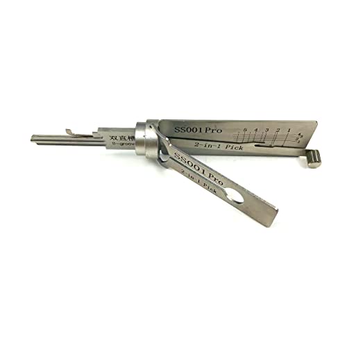 2-in-1 Schlosser-Werkzeug für Vorhängeschloss, Bürgerschloss, Lese- und Pick-Werkzeug, Euro-Zylinder-Dietrich-Set für Anfänger (SS001)