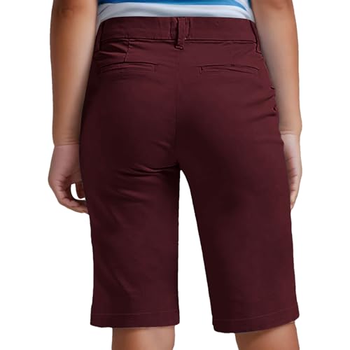 Bermuda Shorts for Girls Summer School Uniform Stretch Yoga Athletic Short Leggings Kid Flat Front Formal Capri Pants4