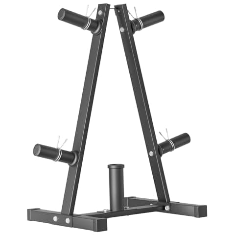 Weight Plate Rack, Bongkim Weight Tree and Weight Rack for Plates, Weight Holder for 2 inch Olympic Weight Plate, Weight Plate Storage for Home Gym Cover