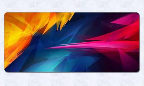 Image of Large Extended Long 700 x 300 mm Mouse Pad for Keyboard & Mouse | Water Resistant Anti Slip Surface Ideal for Office Home and Gaming Setup (Heated Chroma Burst -4)