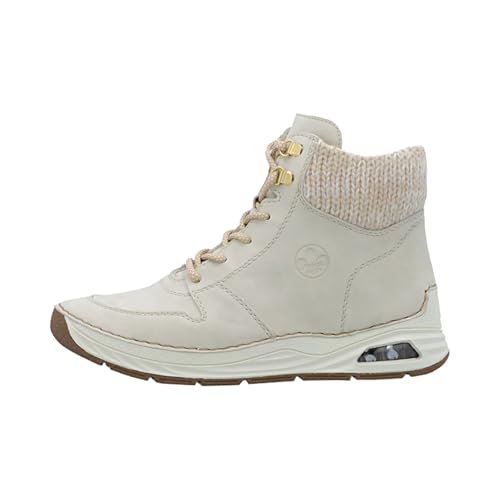 Rieker 44555, Botas con Cordones Mujer, Beige, 38 EU