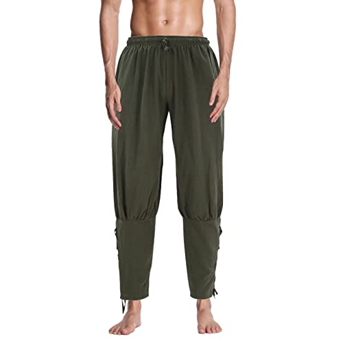 Kseyic Pantalones Medievales para Hombre,Pantalones de Pirata Vikingo para Hombre,Disfraz Medieval Cosplay Cover