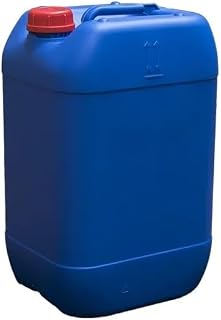 Bidon 25 Litros Rectangular Azul Apilable | Garrafa Plastico PEHD Reutilizable, Libre de BPA | Bidon Agua, Aceites, Salsas, Apto para Uso Alimentario | Resistente, Seguro, Fácil Almacenaje
