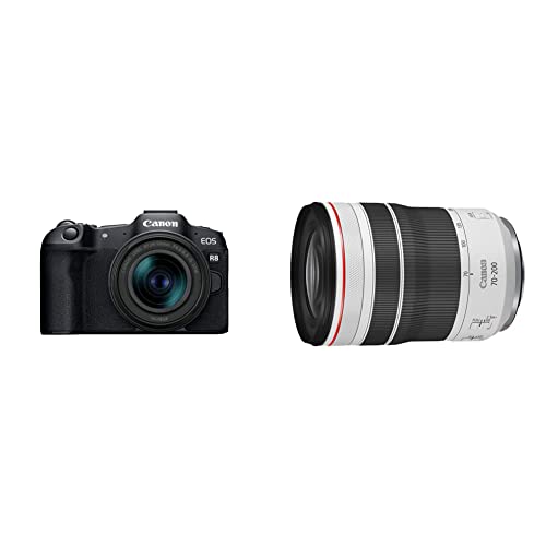 Image of Canon EOS R8 Full-Frame Mirrorless Camera w /RF24-50mm F4.5-6.3 is STM Lens, 24.2 MP, 4K Video, DIGIC X Image Processor, Subject Detection & Tracking, Compact and RF70-200mm F4 L is USM (4318C002)