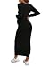 GORGLITTER Figurbetont Kleider Damen Elegant Strickkleid für Schwangere Langarmkleid Midi Umstandskleid Einfarbig Freizeitkleid Herbst Outfit Schwarz M