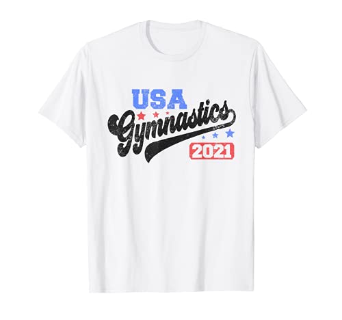 USA 2021 Gymnastics Clothing w/ American Flag Camiseta