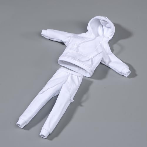 Tenue homme 1/12 ensemble athlétique en tissu blanc souple pour poupée 6 pouces