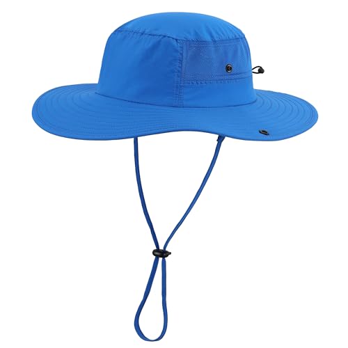 Image of Home Prefer UPF50+ Mens Sun Hat Wide Brim Womens UV Protection Beach Bucket Hat for Fishing Hiking Snap Up Cowboy Hat