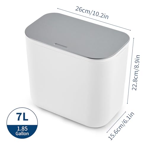 Caneca colgante para basura 1.8 gal/7L con tapa acero inox miniatura 2