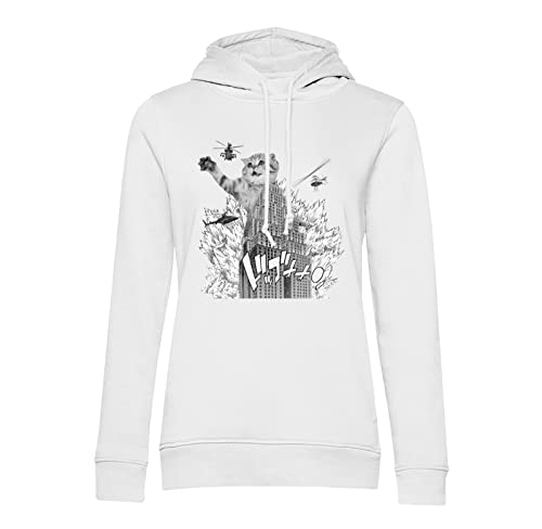 Sweat à capuche chaton gratte-ciel manga pour adepte de streetwear japonais et art surréaliste