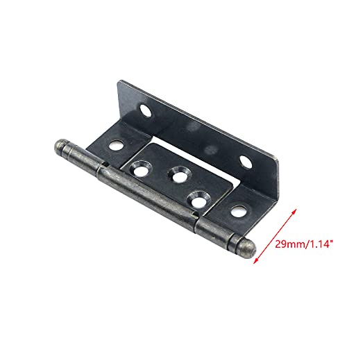 Antrader 6 Pcs Bronze Full Inset Partial Wrap Cabinet Hinges 3.5-Inch Semi-Wraparound Cover Hinges Bending Hinges Long Axis Tip Hinge #TOP2