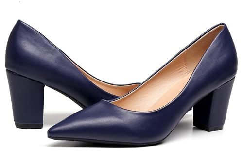Image of VenusCelia Women's Lewin Pump Chunky Heel Shoe