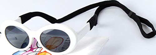 G009 Dog Pet Costume Prop Oval Sunglasses Medium Breeds 20lbs-40lbs (White) - Image 3
